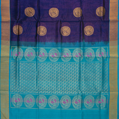 Blue Kanchi Silk Cotton Saree For Festive Wear VP SC 265
