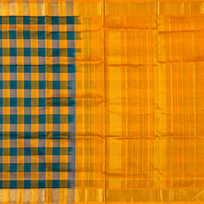 Multi Colour Checks Kanchi Silk Cotton Saree For Festive Wear VP SC 271