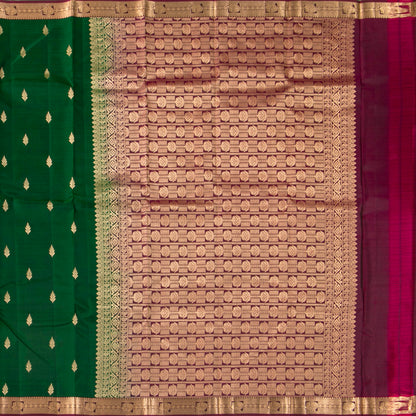 Green And Maroon Kanchipuram Soft Silk Saree For Festive Wear PV RSP 216