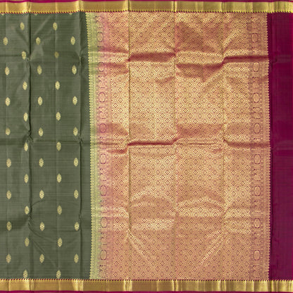 Grey And Magenta Kanchipuram Soft Silk Saree For Festive Wear PV RSP 212