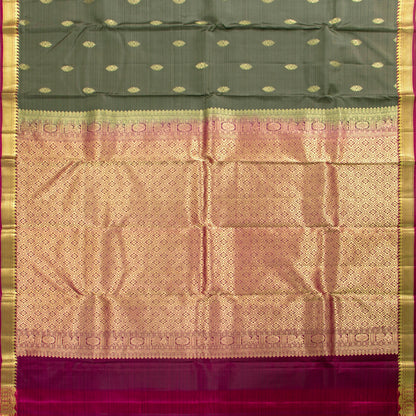 Grey And Magenta Kanchipuram Soft Silk Saree For Festive Wear PV RSP 212