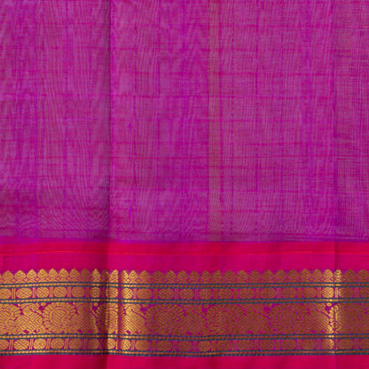 Sea Green And Magenta Kanchi Silk Cotton Saree For Festive Wear VP SC 205