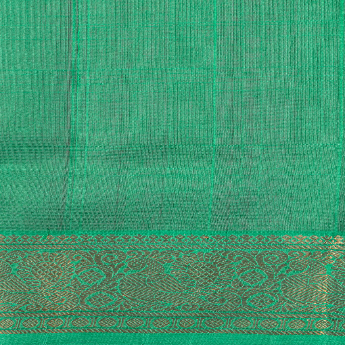 Pink And Sea Green Kanchi Silk Cotton Saree For Festive Wear VP SC 218