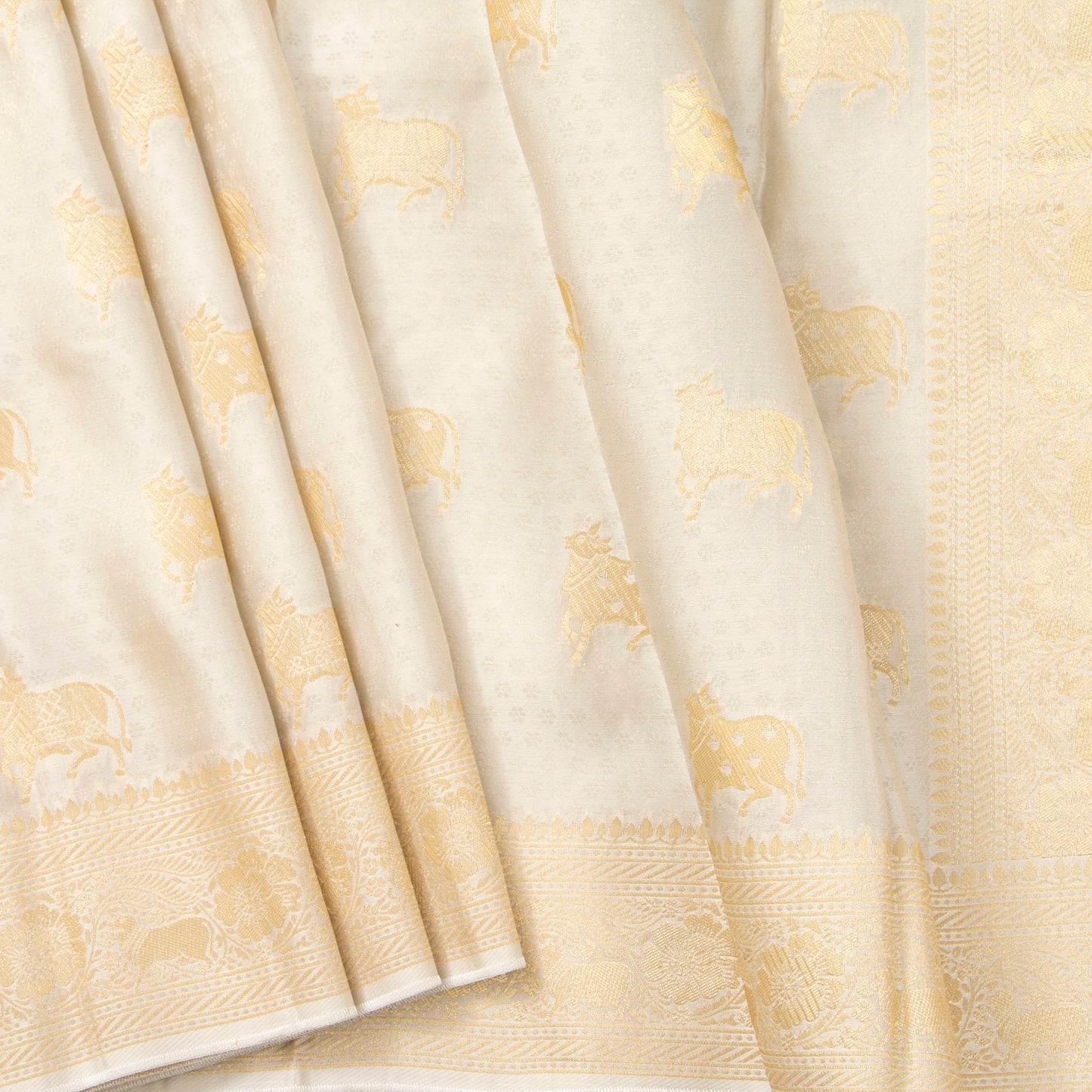 Off White Banarasi Silk Saree PB 308