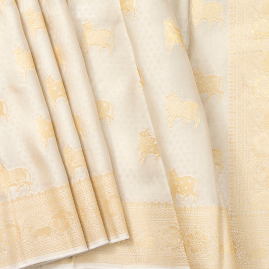 Off White Banarasi Silk Saree PB 308