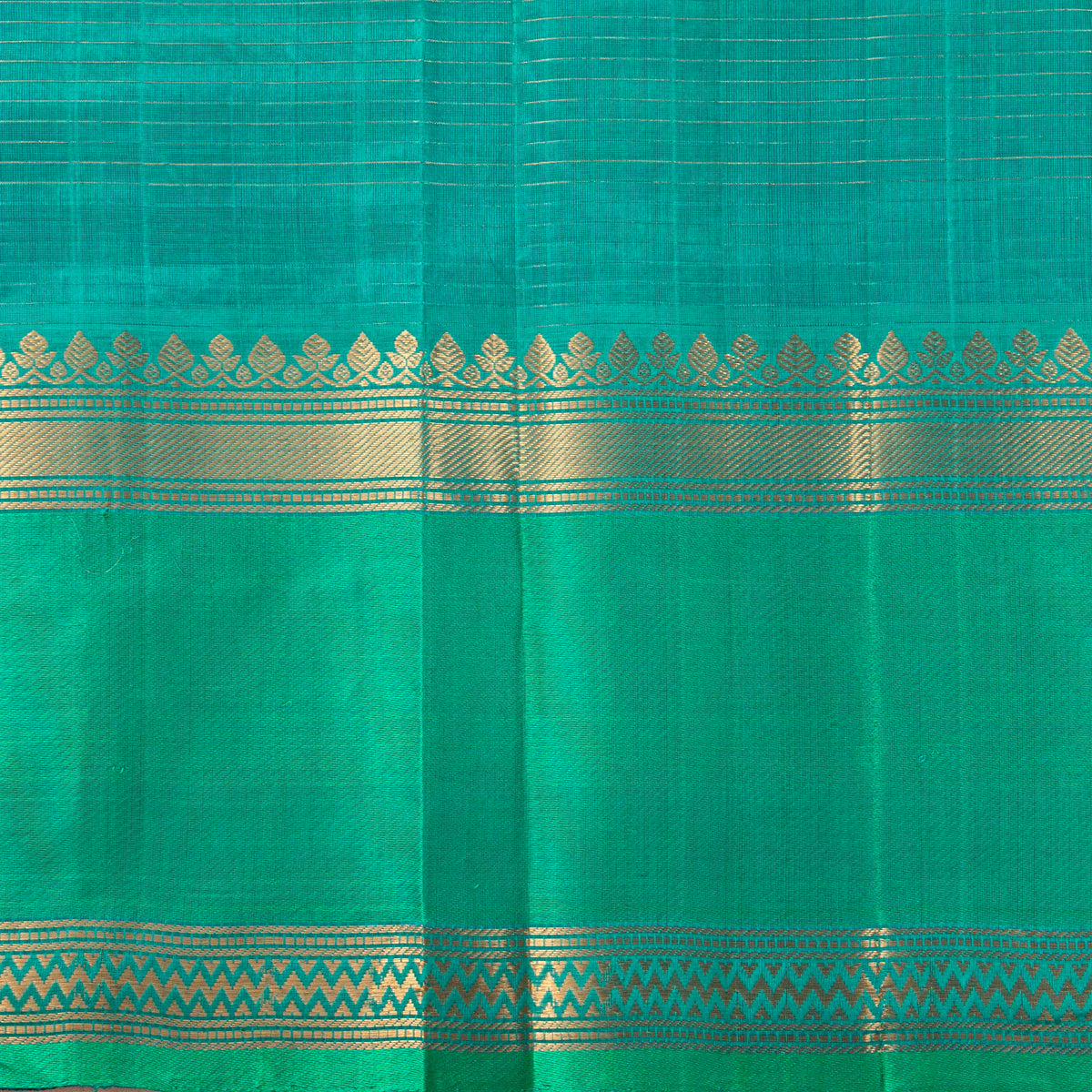 Purple And Teal Kanchi Silk Cotton Saree For Festive Wear VP SC 237