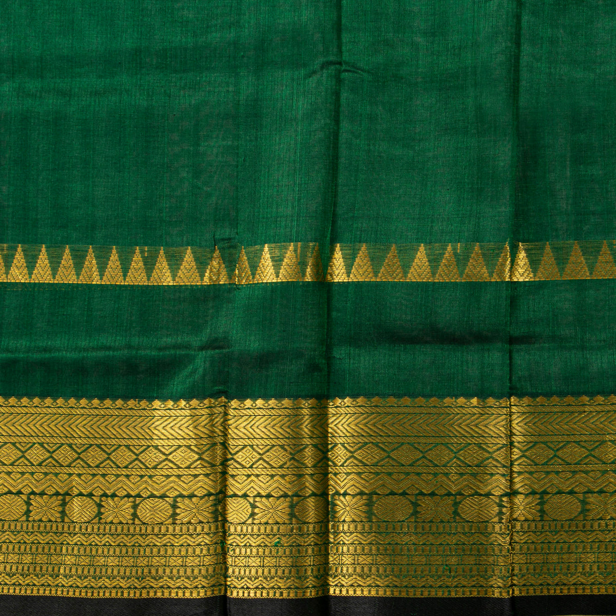 Green Kanchi Silk Cotton Saree For Festive Wear VP SC 236
