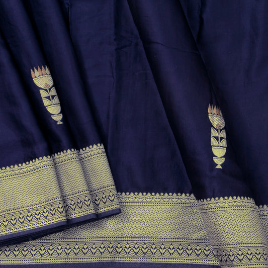 Navy Blue Banarasi Silk Saree PB 310