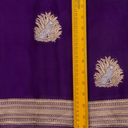Purple Crepe Banarasi Silk Saree PB 304