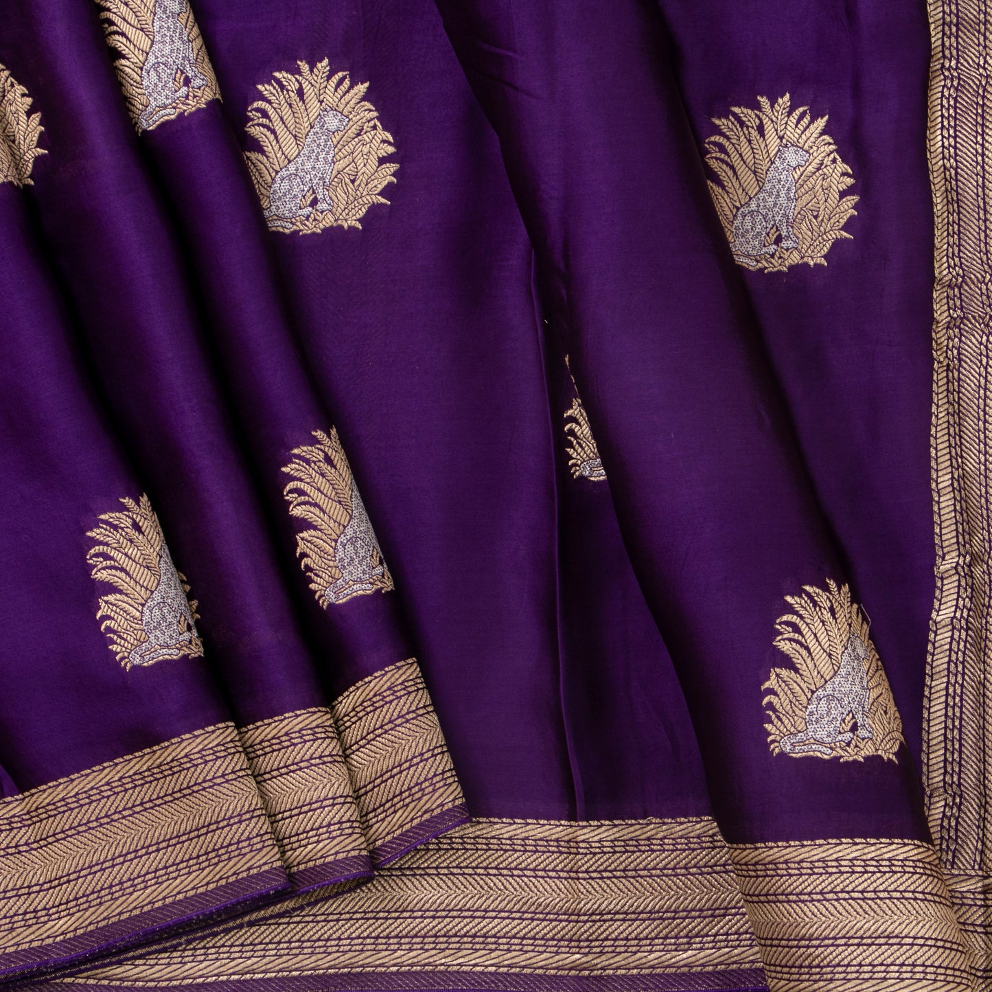 Purple Crepe Banarasi Silk Saree PB 304