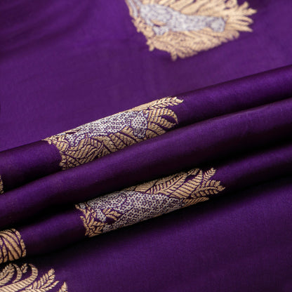 Purple Crepe Banarasi Silk Saree PB 304
