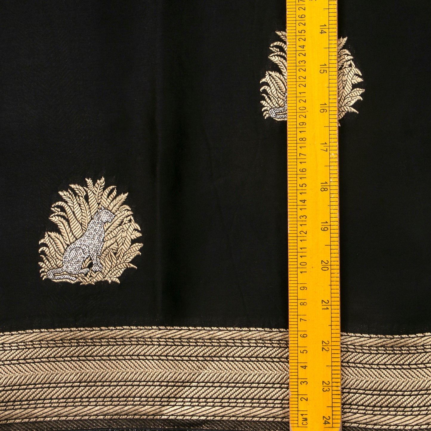 Black Crepe Banarasi Silk Saree PB 303