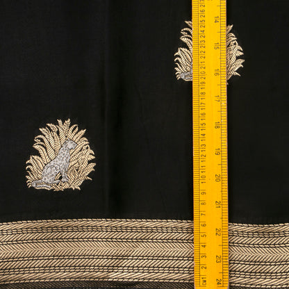 Black Crepe Banarasi Silk Saree PB 303