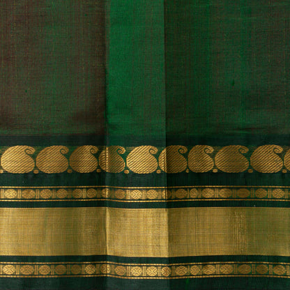 Red And Green Kanchi Silk Cotton Saree For Festive Wear VP SC 186