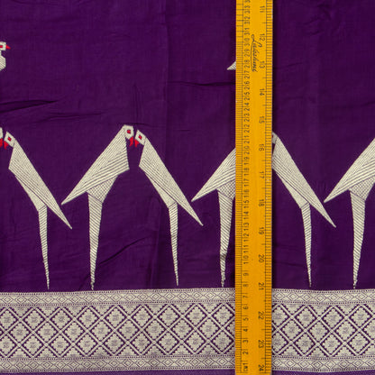 Purple Crepe Banarasi Silk Saree PB 302