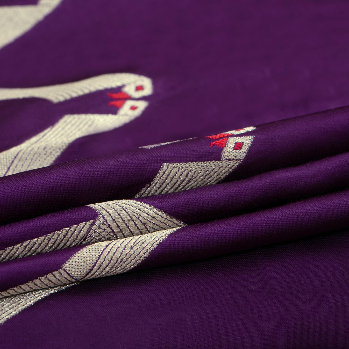 Purple Crepe Banarasi Silk Saree PB 302