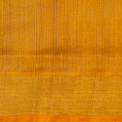Blue And Mustard Kanchi Silk Cotton Saree For Festive Wear VP SC 262