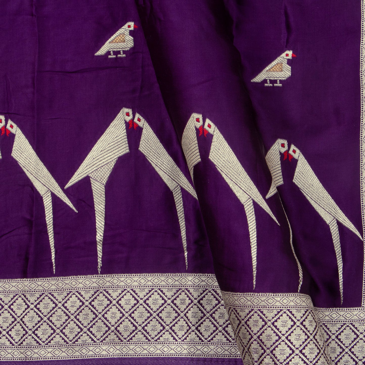 Purple Crepe Banarasi Silk Saree PB 302