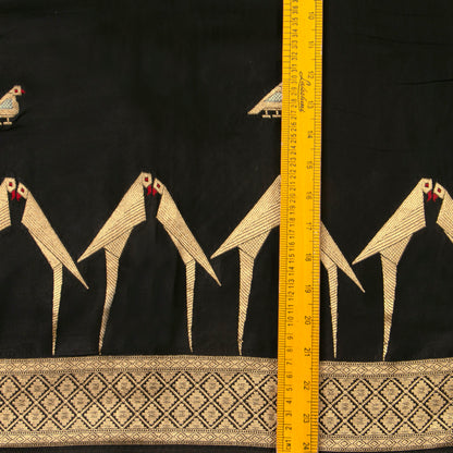 Black Crepe Banarasi Silk Saree PB 305