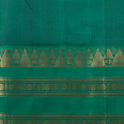 Magenta And Teal Kanchi Silk Cotton Saree For Festive Wear VP SC 189