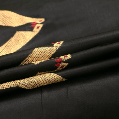 Black Crepe Banarasi Silk Saree PB 305