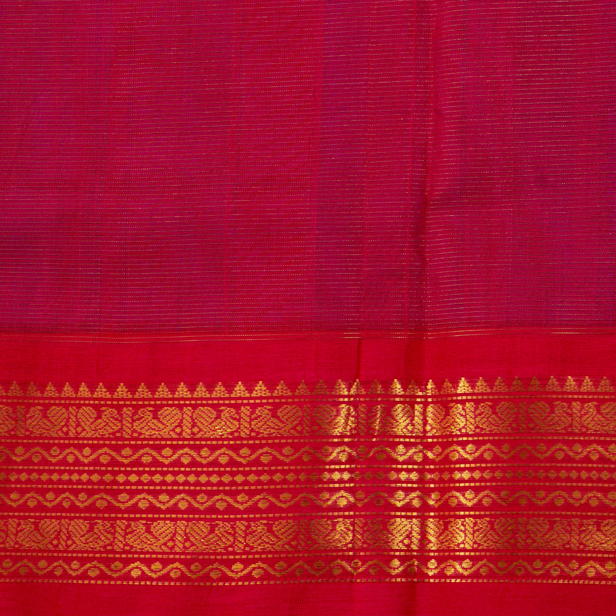 Violet And Red Kanchi Silk Cotton Saree For Festive Wear VP SC 190