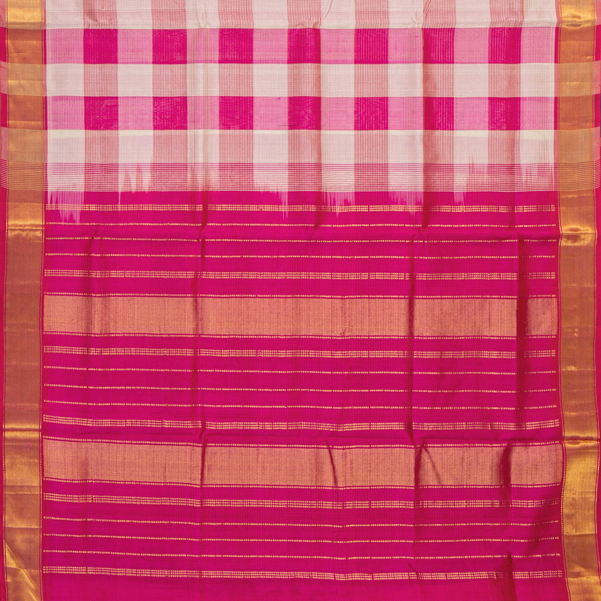Multi Colour Checks Kanchi Silk Cotton Saree For Festive Wear VP SC 275