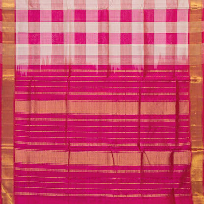 Multi Colour Checks Kanchi Silk Cotton Saree For Festive Wear VP SC 275