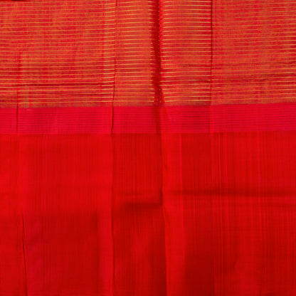 Green And Red Kanchi Silk Cotton Saree For Festive Wear VP SC 295
