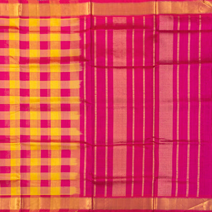 Multi Colour Checks Kanchi Silk Cotton Saree For Festive Wear VP SC 272