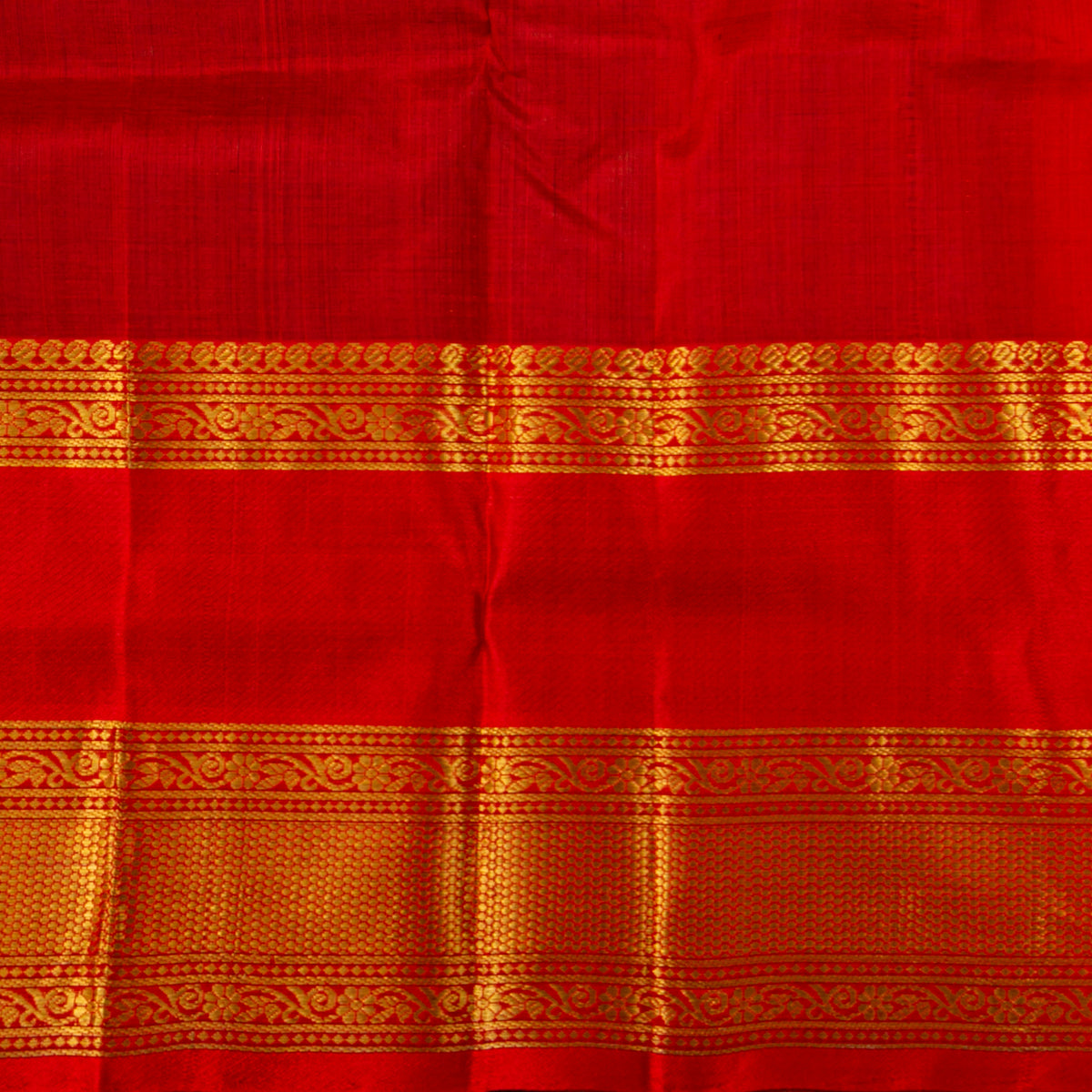 Green And Red Kanchi Silk Cotton Saree For Festive Wear VP SC 293