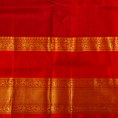Green And Red Kanchi Silk Cotton Saree For Festive Wear VP SC 293