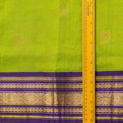 Green And Violet Kanchi Silk Cotton Saree For Festive Wear VP SC 228