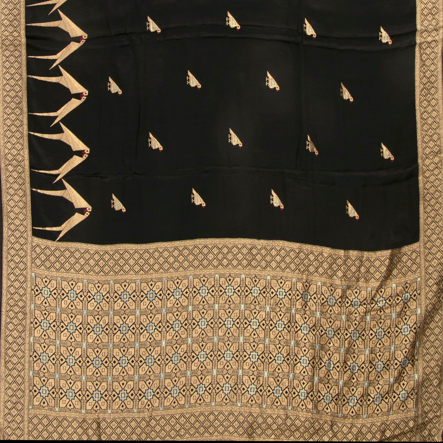 Black Crepe Banarasi Silk Saree PB 305
