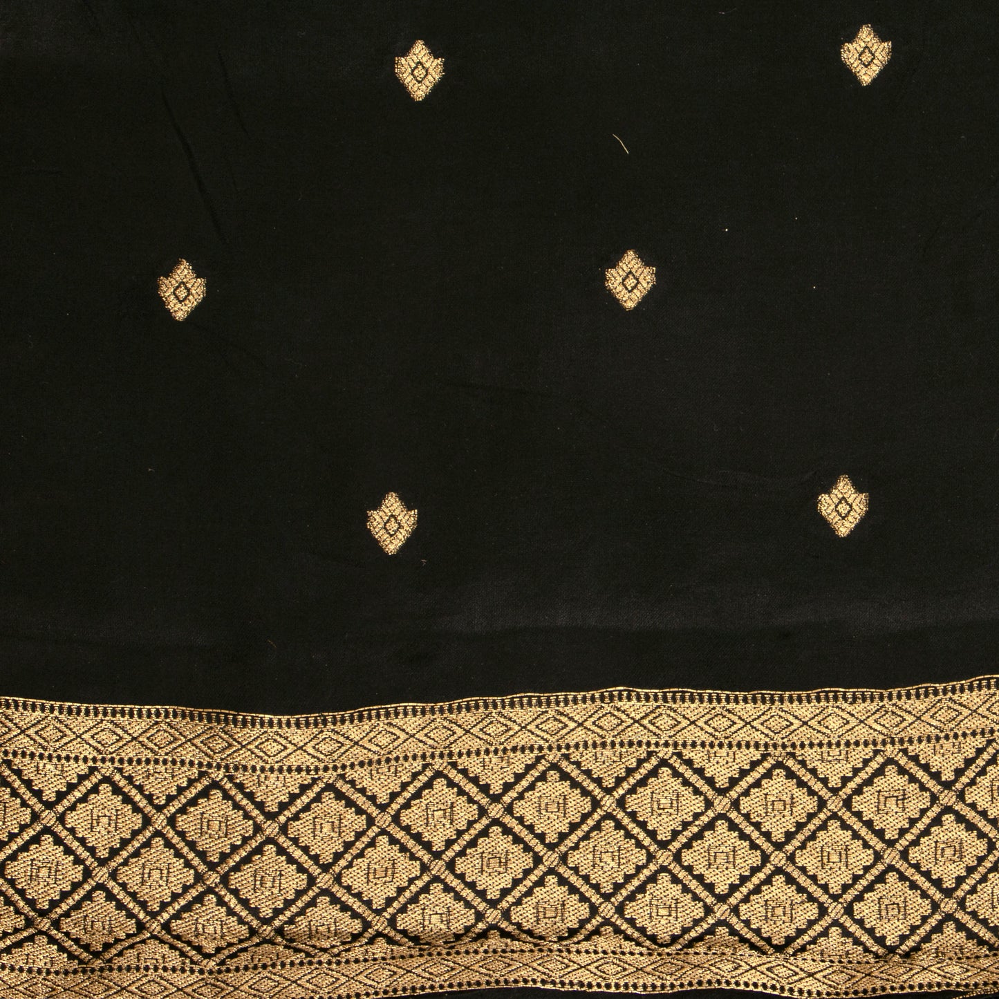 Black Crepe Banarasi Silk Saree PB 305