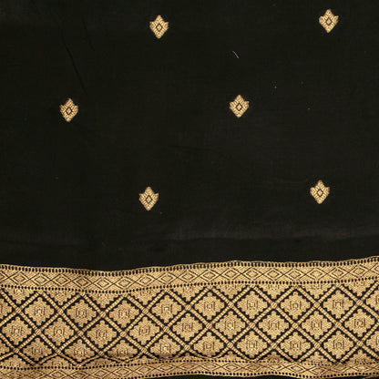 Black Crepe Banarasi Silk Saree PB 305