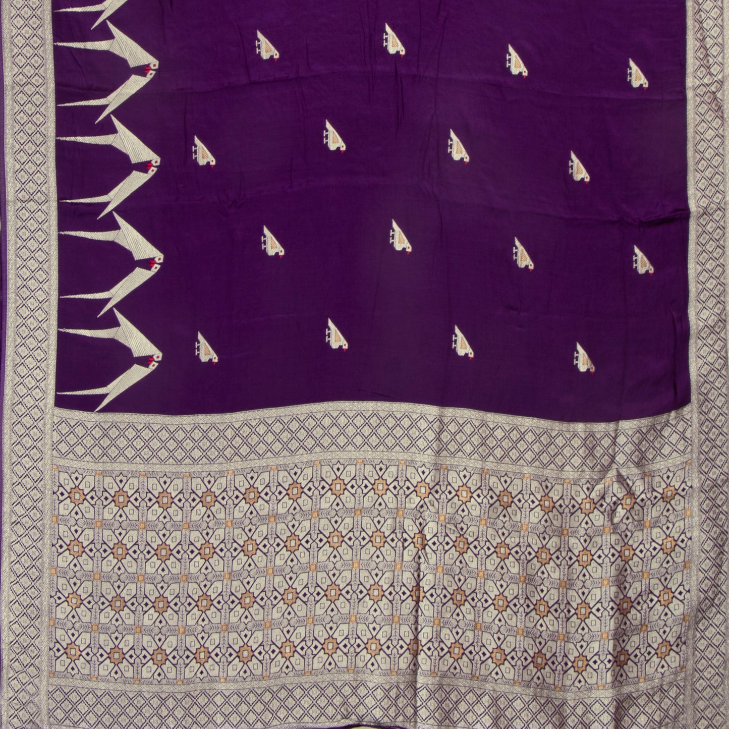 Purple Crepe Banarasi Silk Saree PB 302