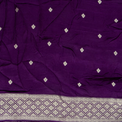 Purple Crepe Banarasi Silk Saree PB 302