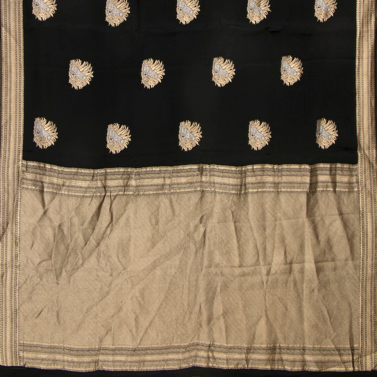 Black Crepe Banarasi Silk Saree PB 303