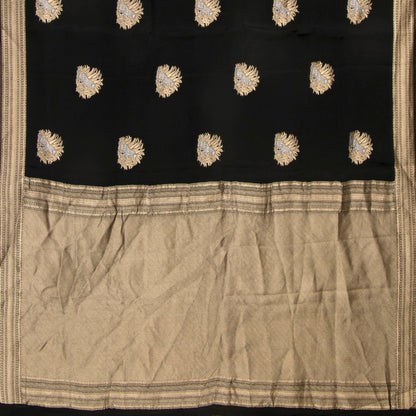 Black Crepe Banarasi Silk Saree PB 303