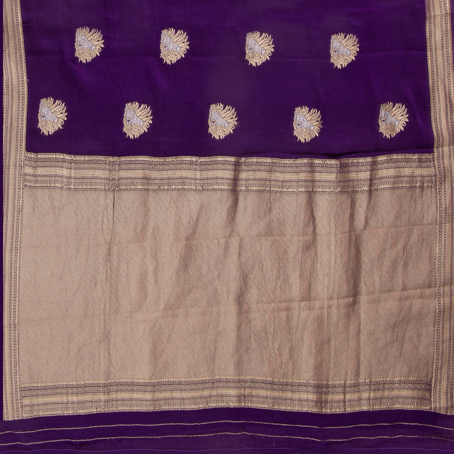 Purple Crepe Banarasi Silk Saree PB 304