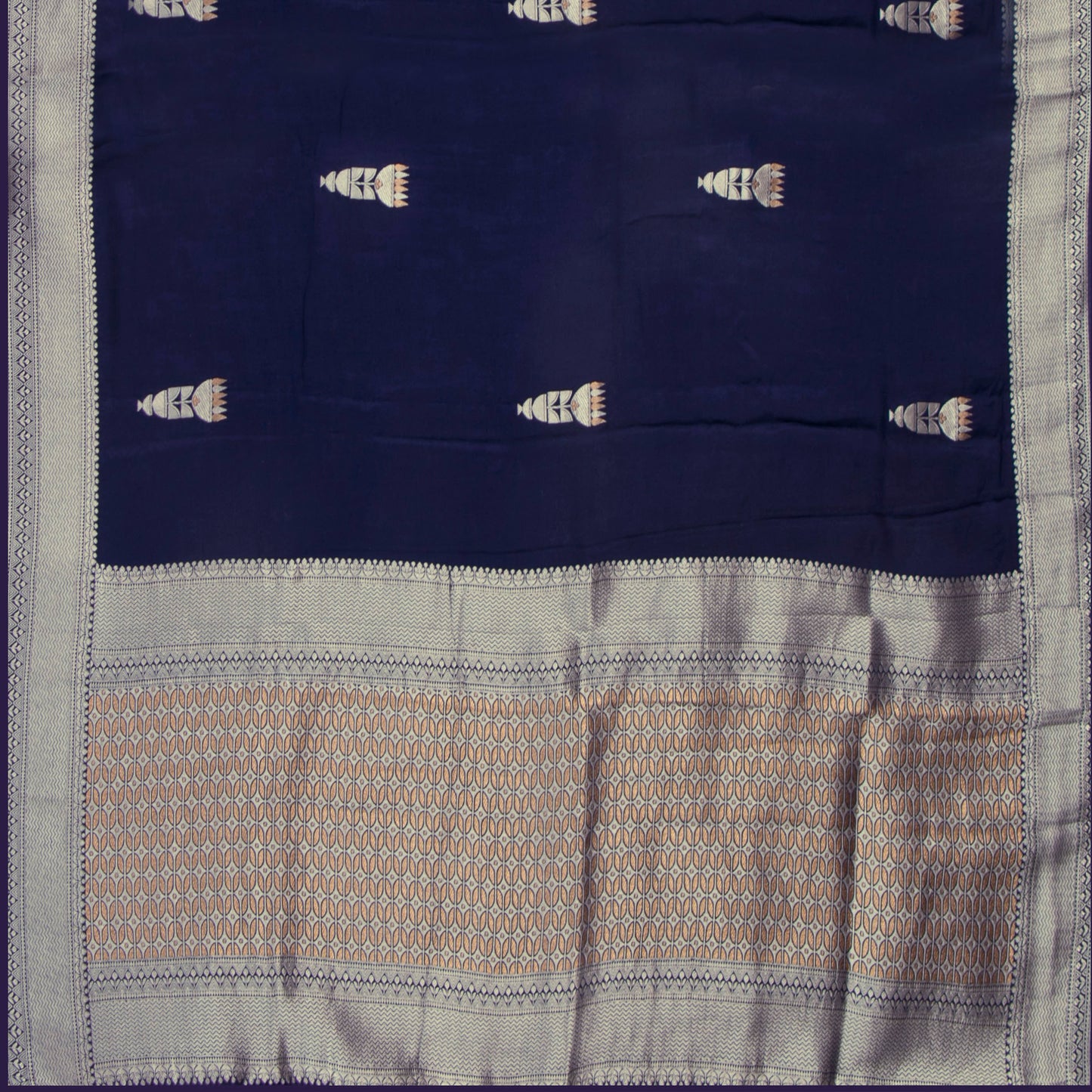 Navy Blue Banarasi Silk Saree PB 310