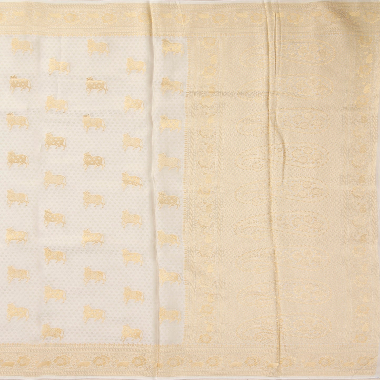 Off White Banarasi Silk Saree PB 308