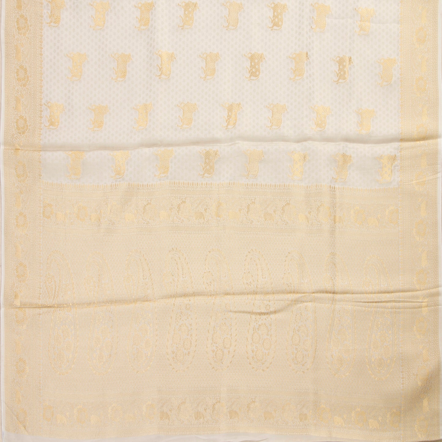 Off White Banarasi Silk Saree PB 308