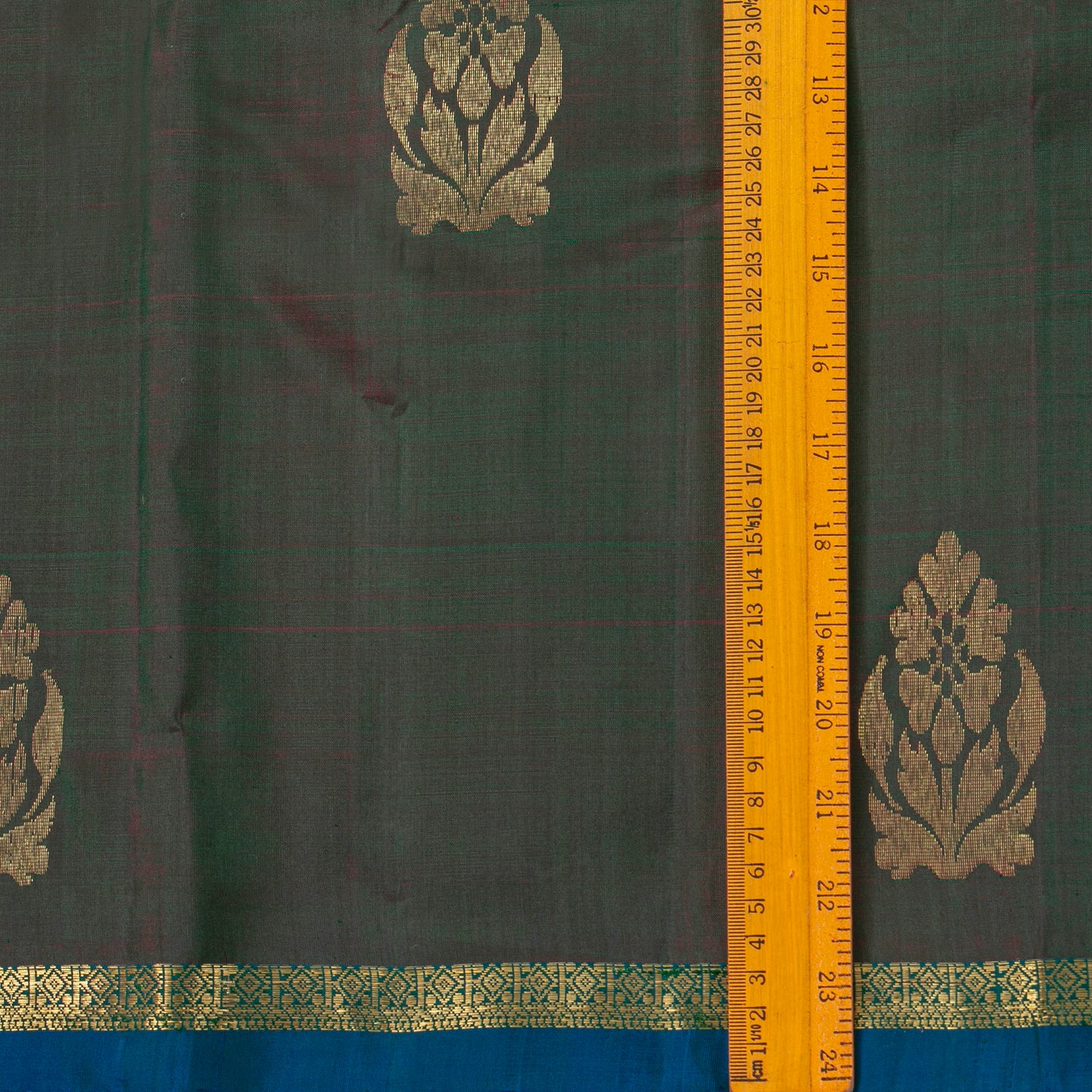 Brown And Teal Dual Shade Kanchipuram Silk Saree For Festive Wear PV NYC 1875