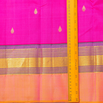 Pink And Peach Kanchipuram Silk Saree For Festive Wear PV NYC 1775