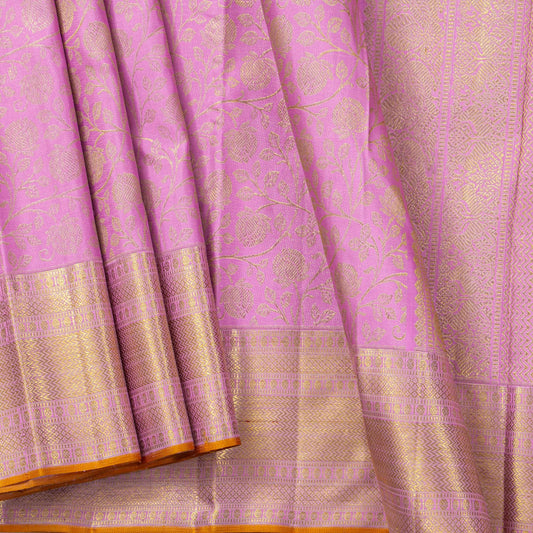 Pastel Mauve Kanchipuram Silk Saree For Bridal Wear PV NYC 1768 - Silk Sari - Panjavarnam PV NYC 1768