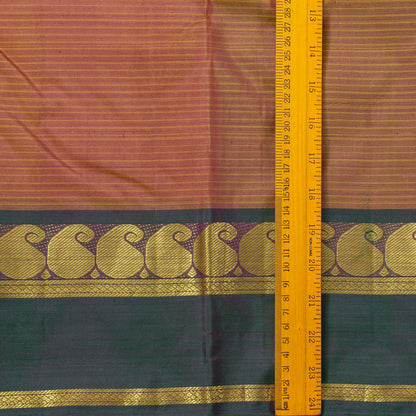 Brown And Green Kanchipuram Silk Saree For Festive Wear PV NYC 1862