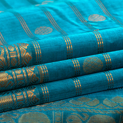 Blue Kanchi Silk Cotton Saree For Festive Wear VP SC 242