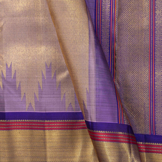 Lavender And Blue Kanchipuram Silk Saree For Bridal Wear PV NYC 1767 - Silk Sari - Panjavarnam PV NYC 1767
